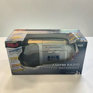 RCA RP7702S Portable AM FM Radio Cassette Recorder Player Silver New In Box